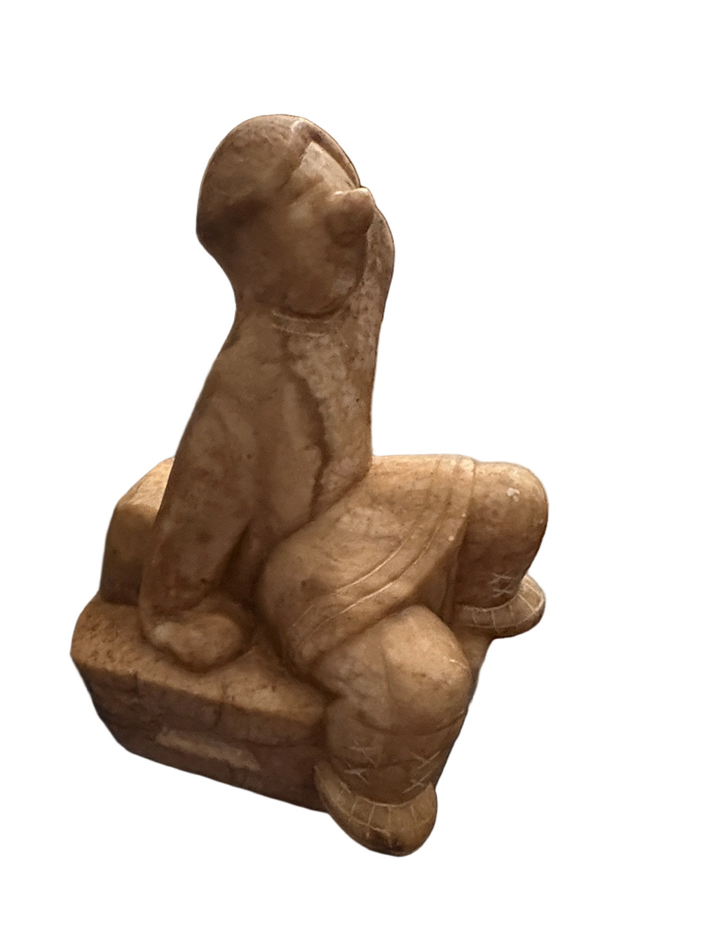 Vintage Danish Hand Carved Soapstone Skoverkone Scandinavian Folk Art
